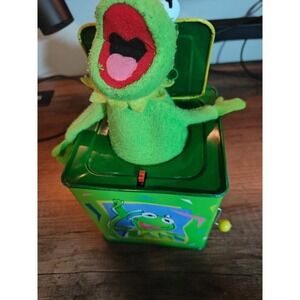 SCHYLLING THE MUPPETS KERMIT JACK-IN-THE-BOX TIN TOY VINTAGE CLASSIC